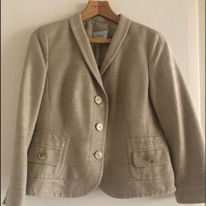 100% silk golden beige blazer .